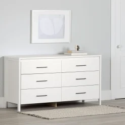 South Shore Storage Furniture>6 Drawer Dresser - Gravity Pure White