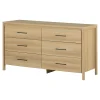 South Shore Storage Furniture>6 Drawer Dresser - Gravity Natural Ash