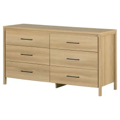 South Shore Storage Furniture>6 Drawer Dresser - Gravity Natural Ash