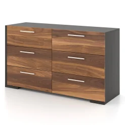 Meuble Meq 6 Drawers Chest - Slate Walnut