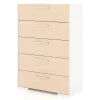 Meuble Meq 5 Drawers Chest - White Natural