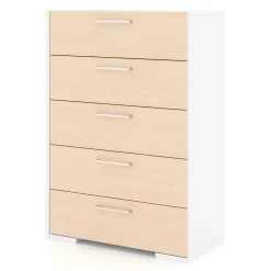 Meuble Meq 5 Drawers Chest - White Natural
