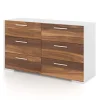 Meuble Meq 6 Drawers Chest - White Walnut