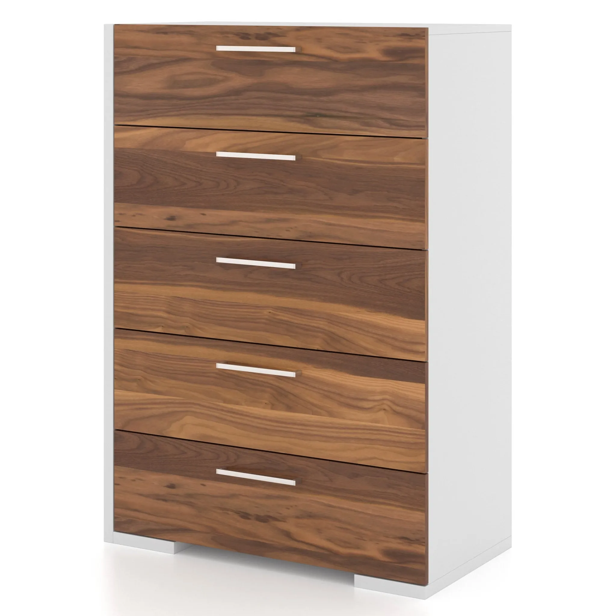 Meuble Meq Storage Furniture>5 Drawers Chest - White Walnut