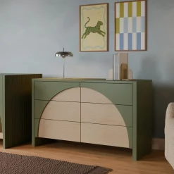 Babyletto 6 Drawers Chest Moab - Olive/Ash (Assembled)
