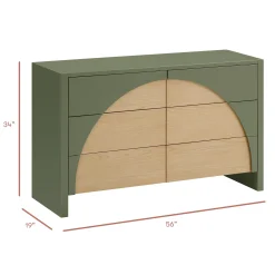 Babyletto 6 Drawers Chest Moab - Olive/Ash (Assembled)