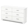 South Shore Storage Furniture>6 drawers chest white fusion
