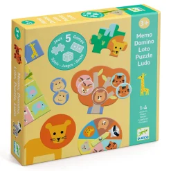 Kids Djeco Board Games>5 Games - Savannah Animals