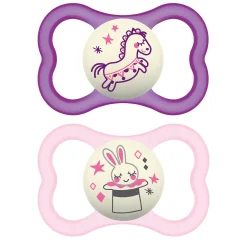 Mam Baby Pacifiers & Clips|Pacifiers & Clips>Air Night Pacifiers (2) 6m+ - Pink