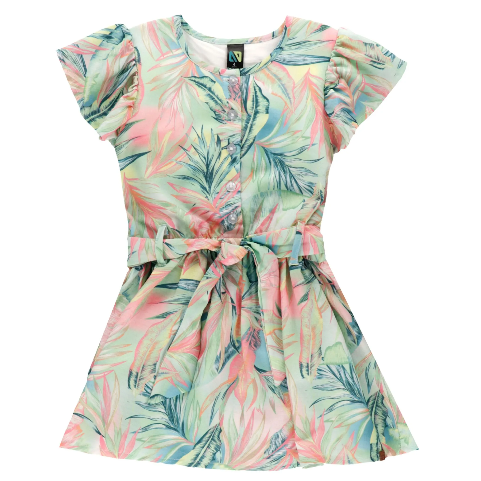 Kids Nano Aloha Belted Dress 2-12