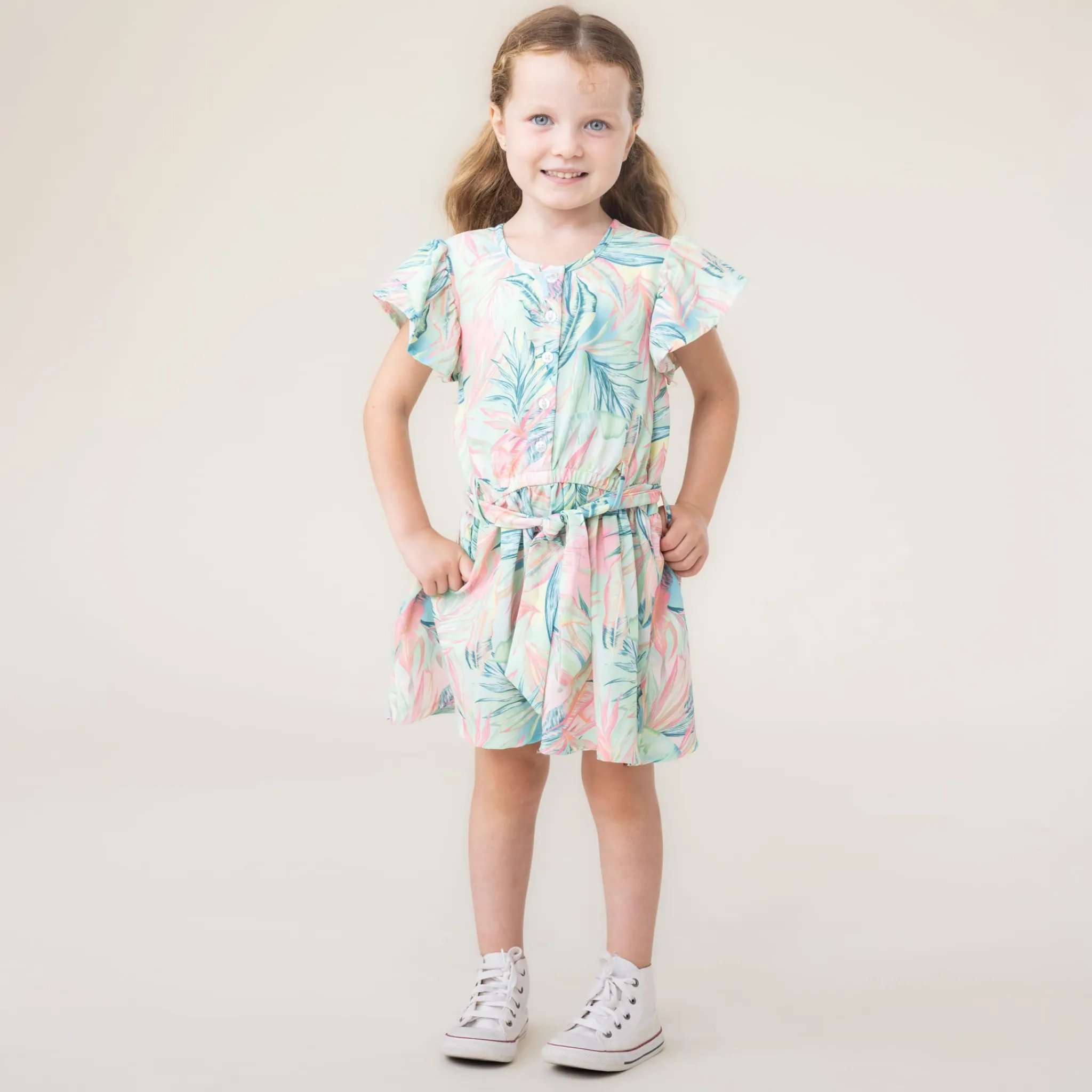 Kids Nano Aloha Belted Dress 2-12