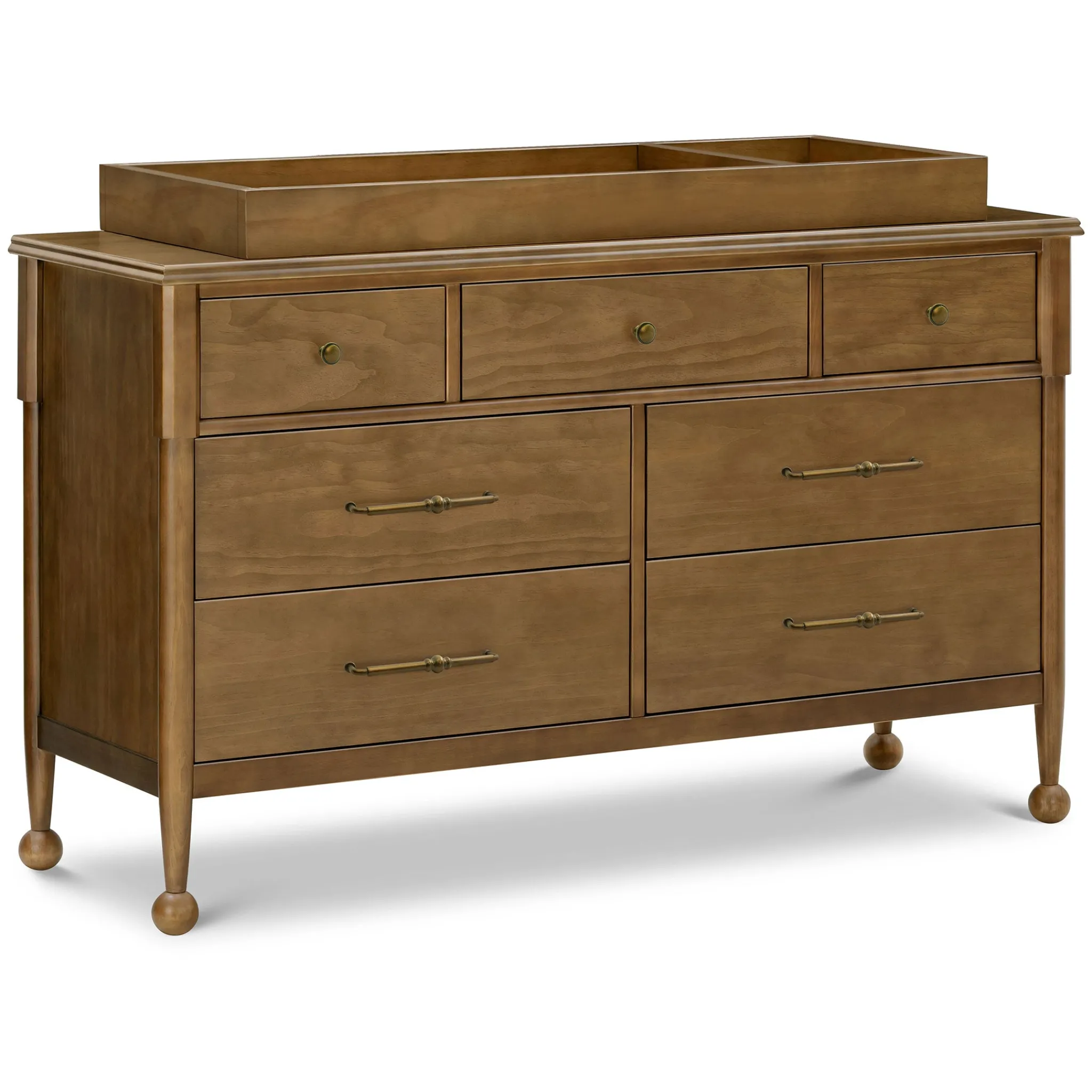 Namesake Storage Furniture>Alouette 7-Drawer Assembled Dresser - Natural Walnut