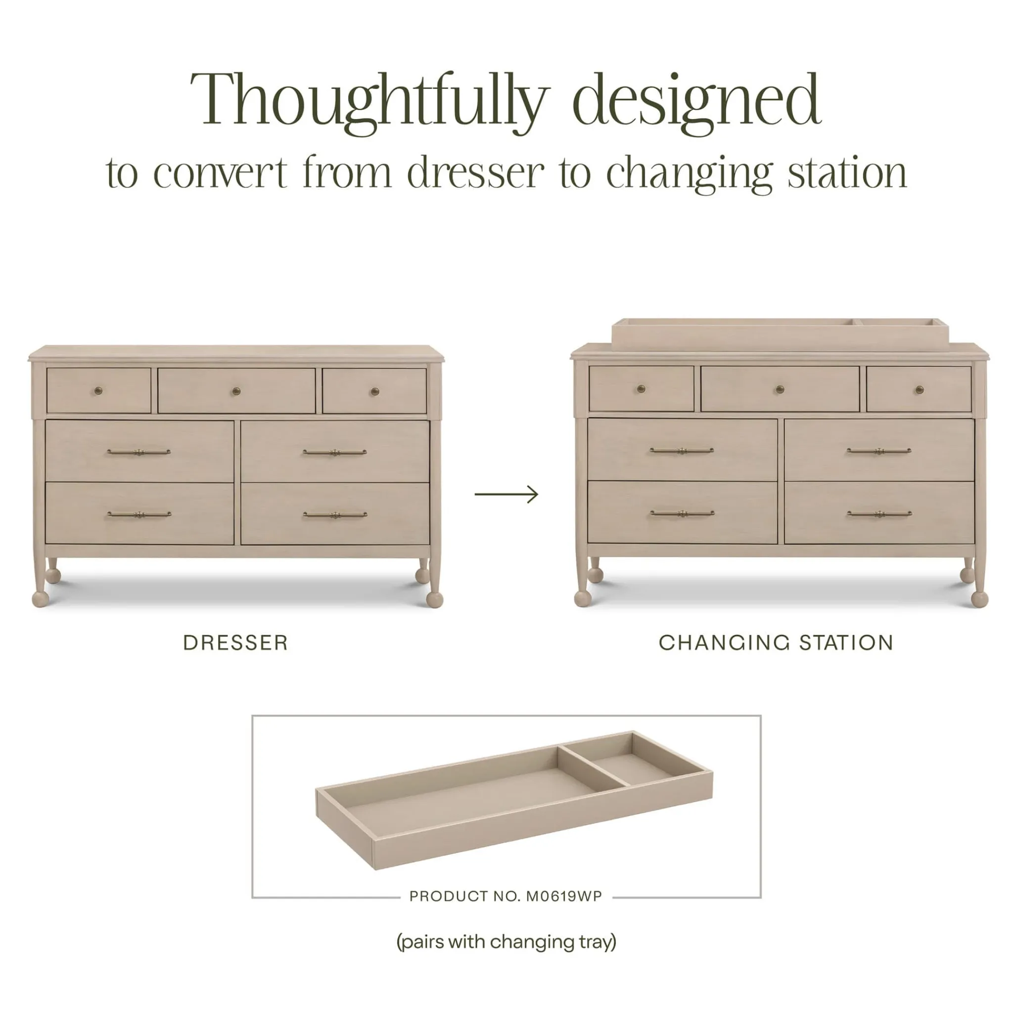Namesake Alouette 7-Drawer Assembled Dresser - Washed Pine