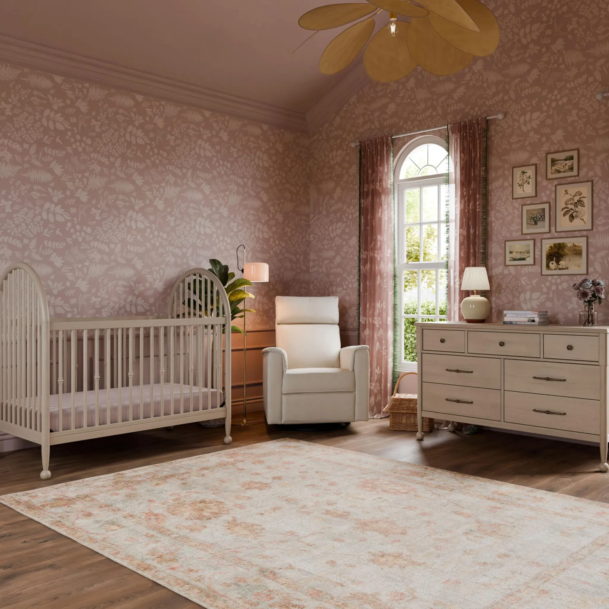 Namesake Alouette 3-in-1 Convertible Spindle Crib - Washed Pine
