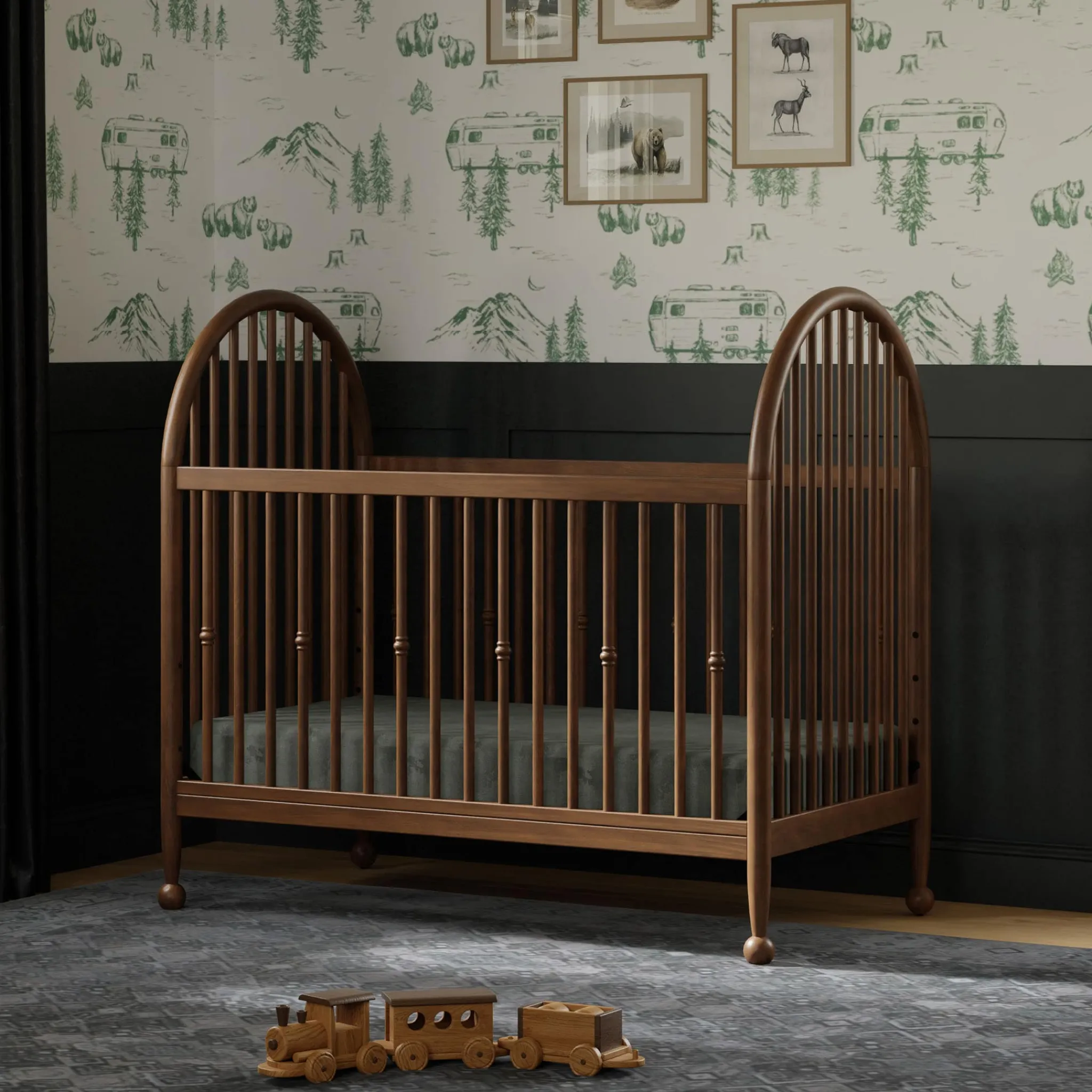Namesake Cribs & Mattresses|Cribs & Mattresses>Alouette 3-in-1 Convertible Spindle Crib - Natural Walnut
