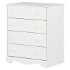 South Shore Storage Furniture>Angel 4-Drawer Chest - Pure White