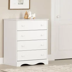 South Shore Storage Furniture>Angel 4-Drawer Chest - Pure White