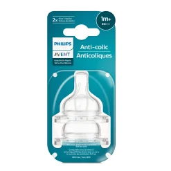 Philips Avent Bottles & Nipples|Breastfeeding>Anti-colic Flow 2 Nipples 1m (2)