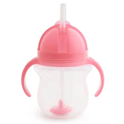 Kids Munchkin Any Angle™ Click Lock Weighted Straw Trainer Cup 7oz - Pink