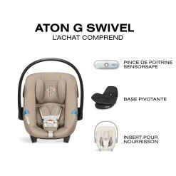 Kids Cybex Aton G Swivel Car Seat - Moon Black