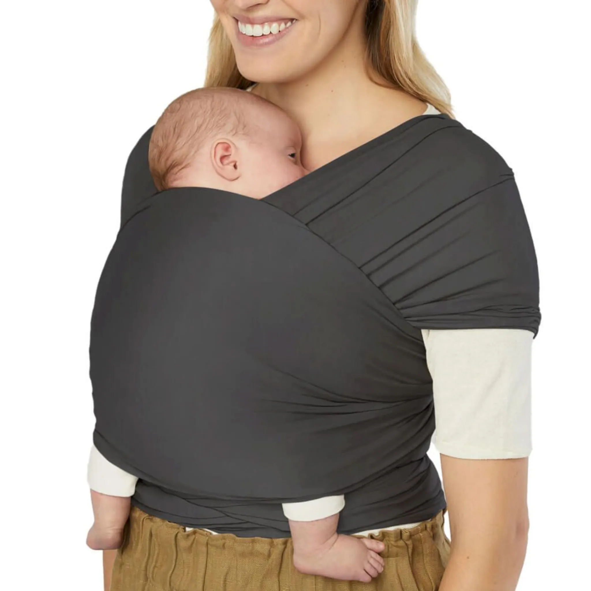 Ergobaby Outdoors & Travel|Baby Carriers>Aura Wrap Sustainable Knit - Soft Black