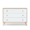 Dadada Baby Austin 3-Drawer Dresser - White / Red Oak