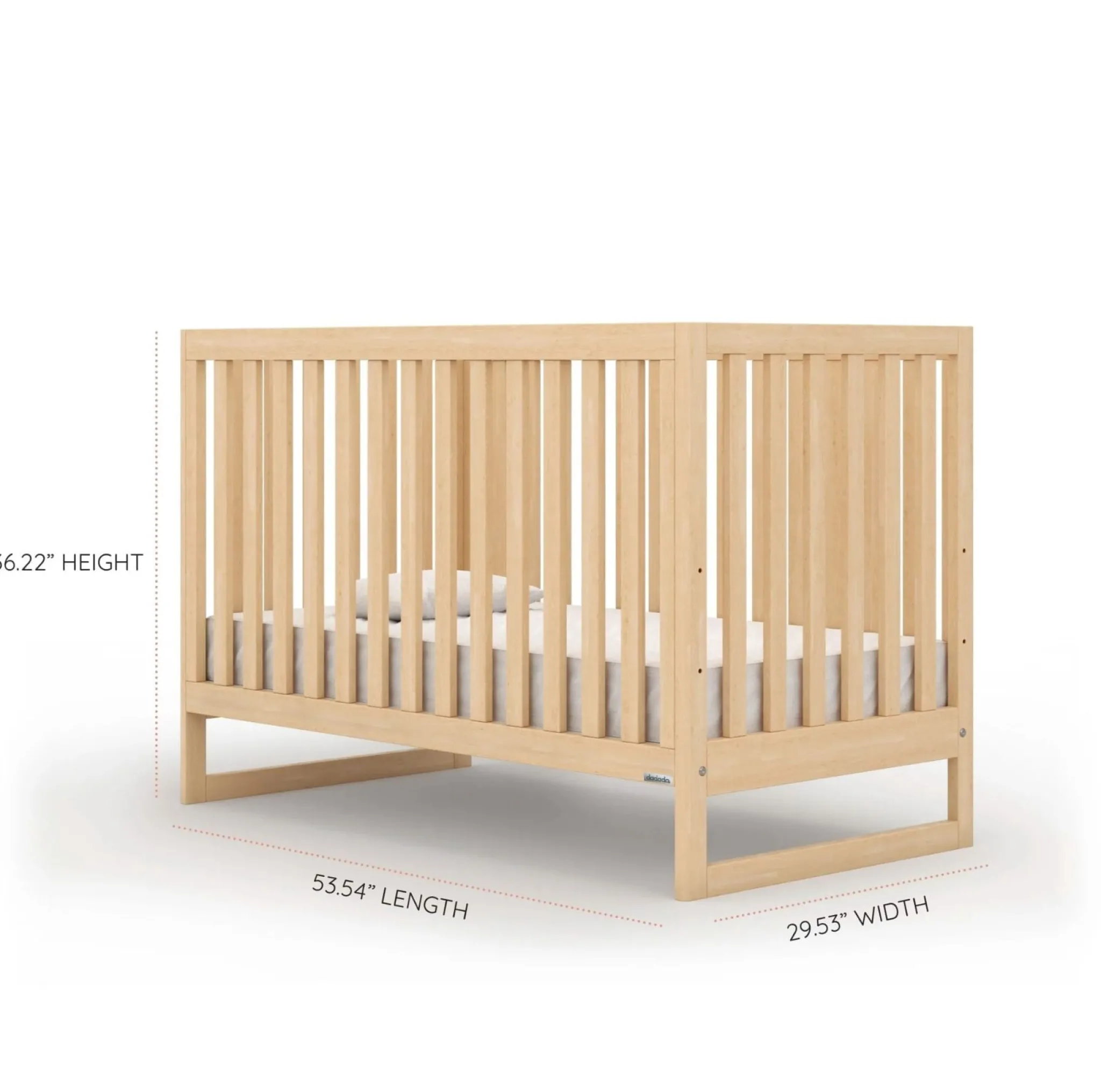 Dadada Baby Austin 3-In-1 Convertible Crib - Natural