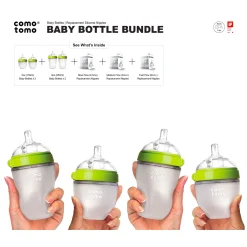 Como Tomo Breastfeeding|Bottles & Nipples>Baby Bottles Bundle - Green