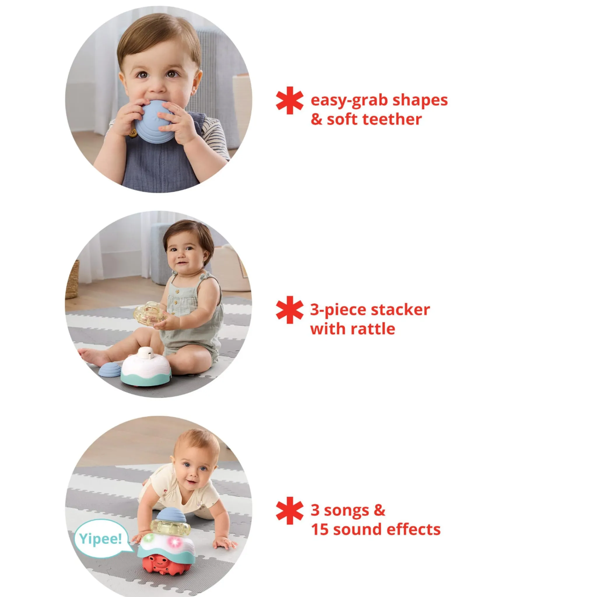 Kids Skip Hop Baby Stack & Crawl 4-in-1 Crab Baby Crawl Toy