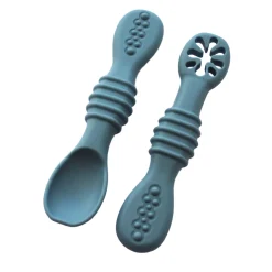 Kids Bulle Baby Training Spoon (2) - Bleu