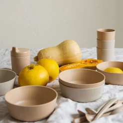 Kids Cink Bamboo Bowl (3) - Fog/Rye/Brick