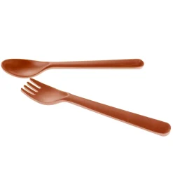 Kids Cink Tableware|Plates & Placemats>Bamboo Cutlery Set - Brick