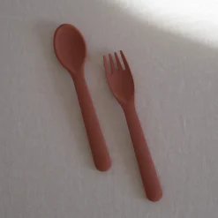 Kids Cink Tableware|Plates & Placemats>Bamboo Cutlery Set - Brick
