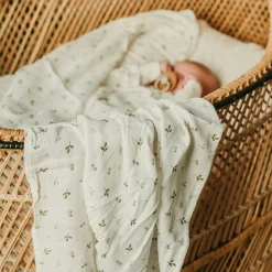 Kids Bebe Confort Blankets|Blankets>Bamboo Muslin Blanket - Leaf