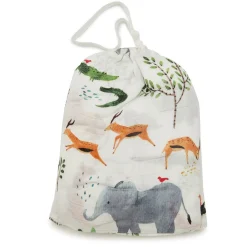 Kids Loulou Lollipop Bamboo Muslin Fitted Crib Sheet - Safari