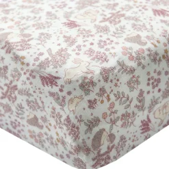 Kids Loulou Lollipop Bamboo Muslin Fitted Crib Sheet - Hedgehog Forest
