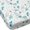 Kids Loulou Lollipop Bamboo Muslin Fitted Crib Sheet - Dinosaurs Begins