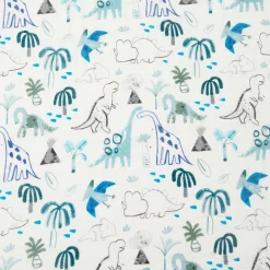 Kids Loulou Lollipop Bamboo Muslin Fitted Crib Sheet - Dinosaurs Begins