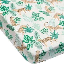 Kids Loulou Lollipop Sheets|Bedding>Bamboo Muslin Fitted Crib Sheet - Jungle