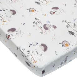 Kids Loulou Lollipop Sheets|Bedding>Bamboo Muslin Fitted Crib Sheet - Hedgehog