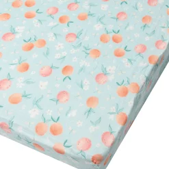 Kids Loulou Lollipop Sheets|Bedding>Bamboo Muslin Fitted Crib Sheet - Peaches