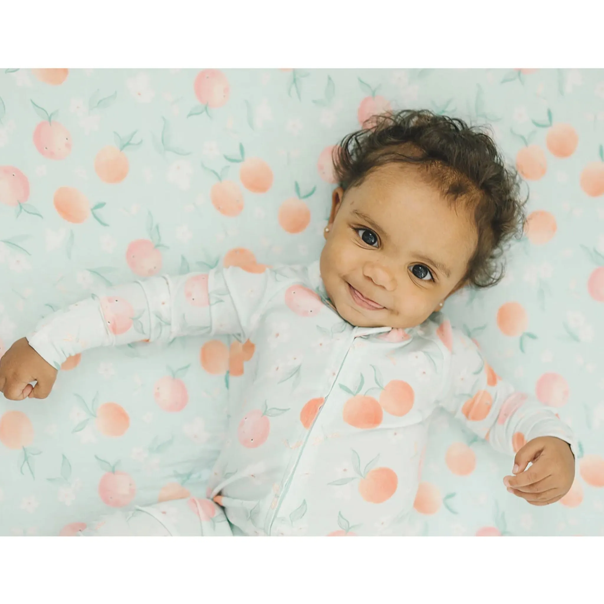 Kids Loulou Lollipop Sheets|Bedding>Bamboo Muslin Fitted Crib Sheet - Peaches