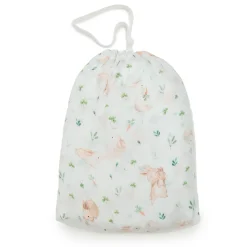 Kids Loulou Lollipop Bamboo Muslin Fitted Crib Sheet - Bunny Meadow