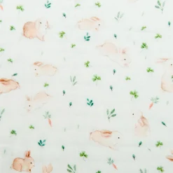 Kids Loulou Lollipop Bamboo Muslin Fitted Crib Sheet - Bunny Meadow