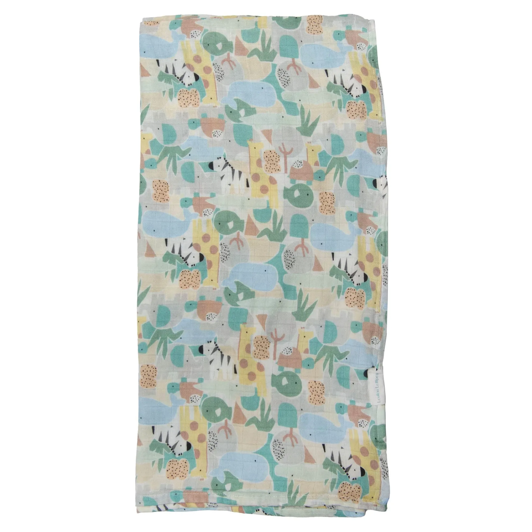 Kids Loulou Lollipop Blankets|Blankets>Bamboo Muslin Swaddle Blanket - Animal Puzzle