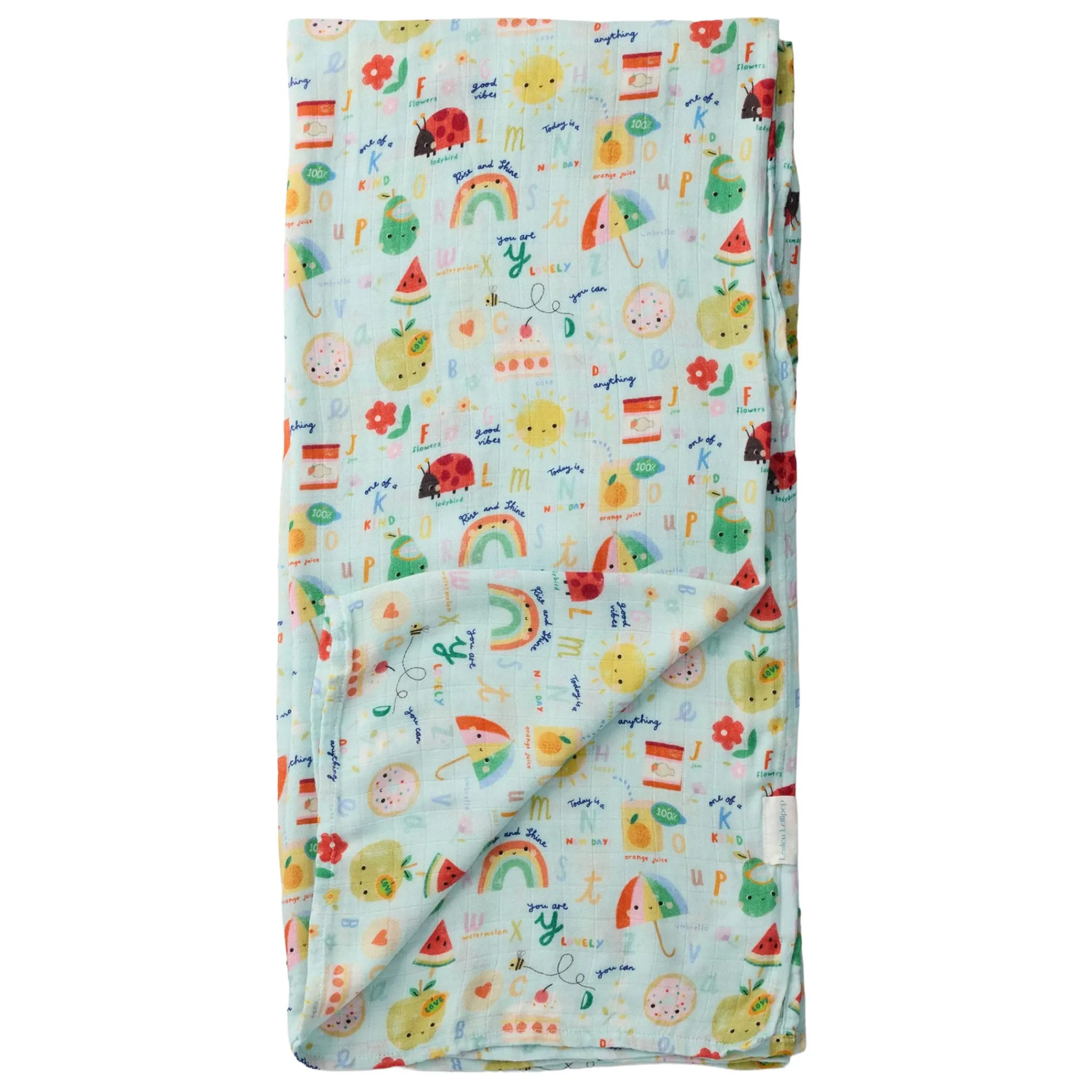 Kids Loulou Lollipop Bamboo Muslin Swaddle Blanket - Alphabet Smile