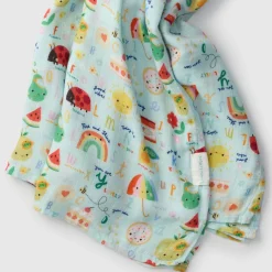 Kids Loulou Lollipop Bamboo Muslin Swaddle Blanket - Alphabet Smile