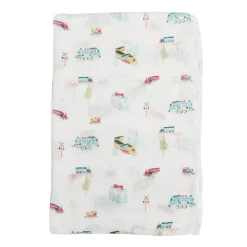 Kids Loulou Lollipop Blankets|Blankets>Bamboo Muslin Swaddle Blanket - All Aboard