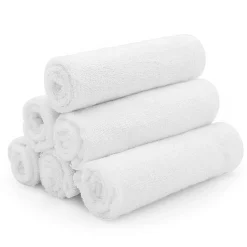 Kids Kushies Bamboo 6-Pack Washcloths - White