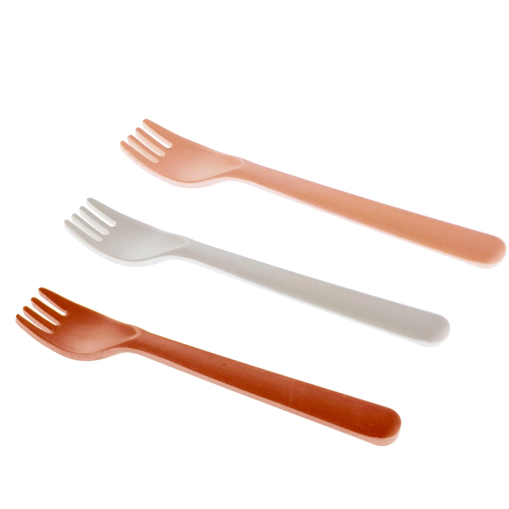 Kids Cink Tableware|Plates & Placemats>Bamboo Toddler Fork (3) - Fog/Rye/Brick